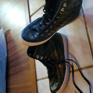 Rebecca Minkoff Black & Gold hightops